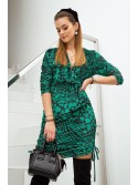 Rochie din velur cu drapaj, verde 9377 - Magazin online - Boutique